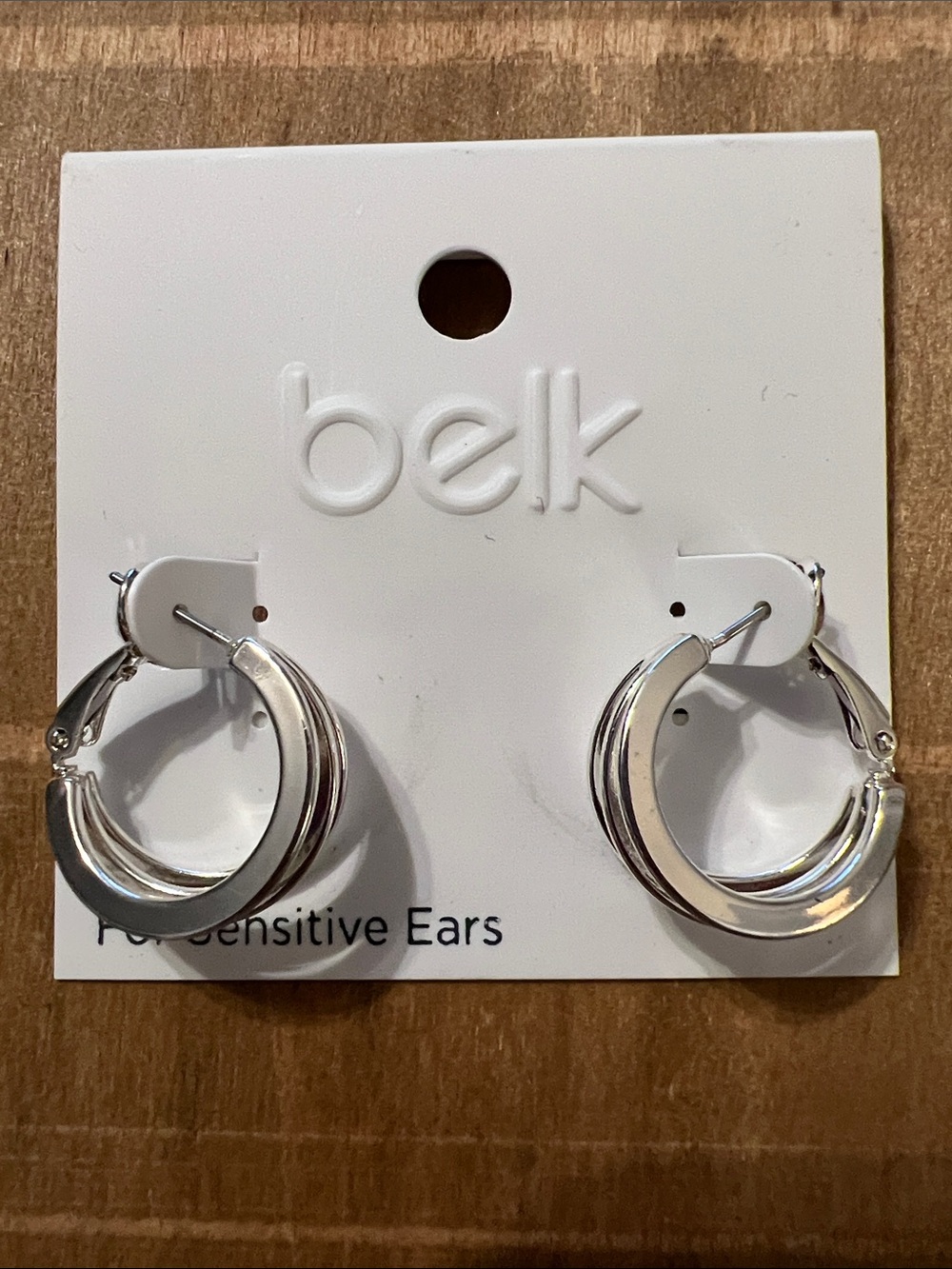 3/$18 belk Silver Double Layer Hoop Earrings Lot 732